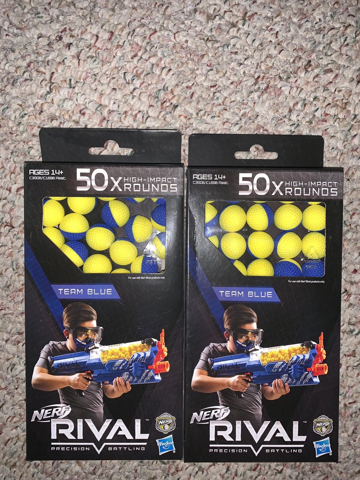 NEW (2) Nerf Rival Balls 50X High Impact Rounds Team Blue Precision Battling