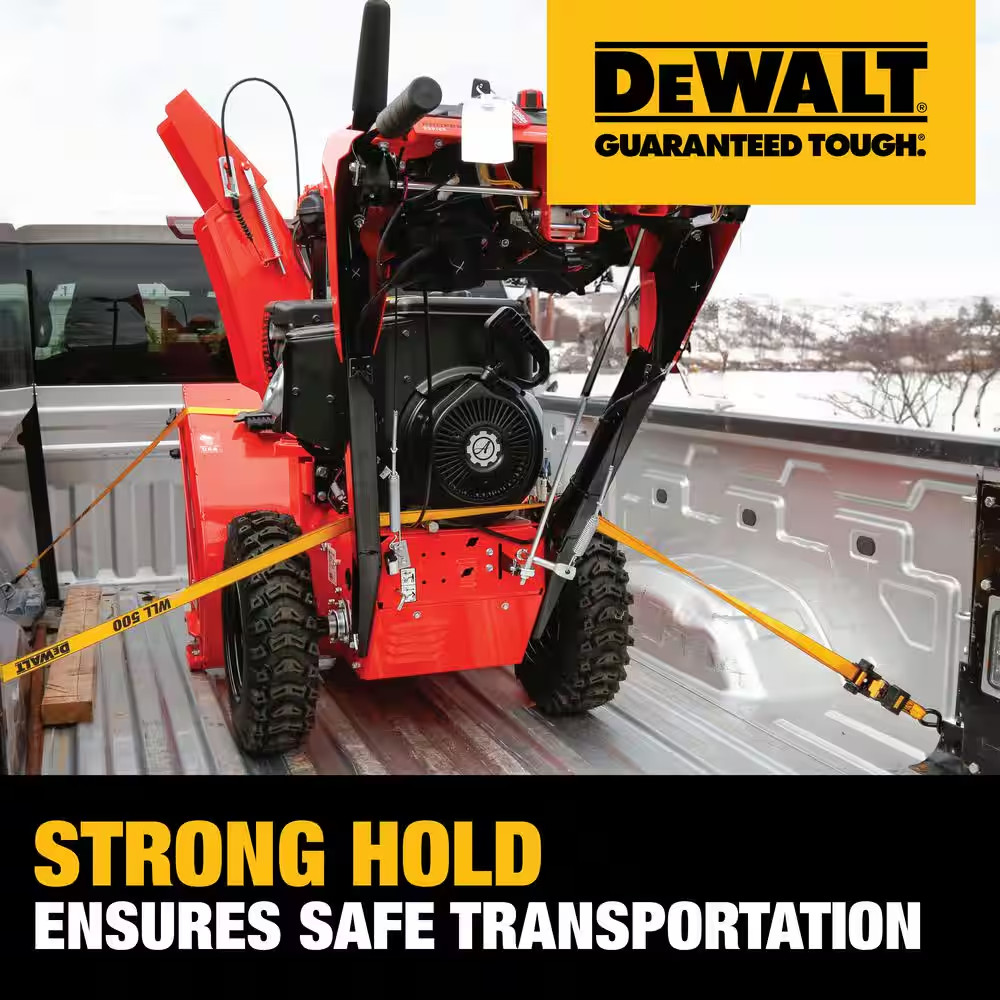 DEWALT 1.0 In. X 12 Ft. Ratchet Tie-Down Straps 1500 Lbs. Break Strength (4-Pack