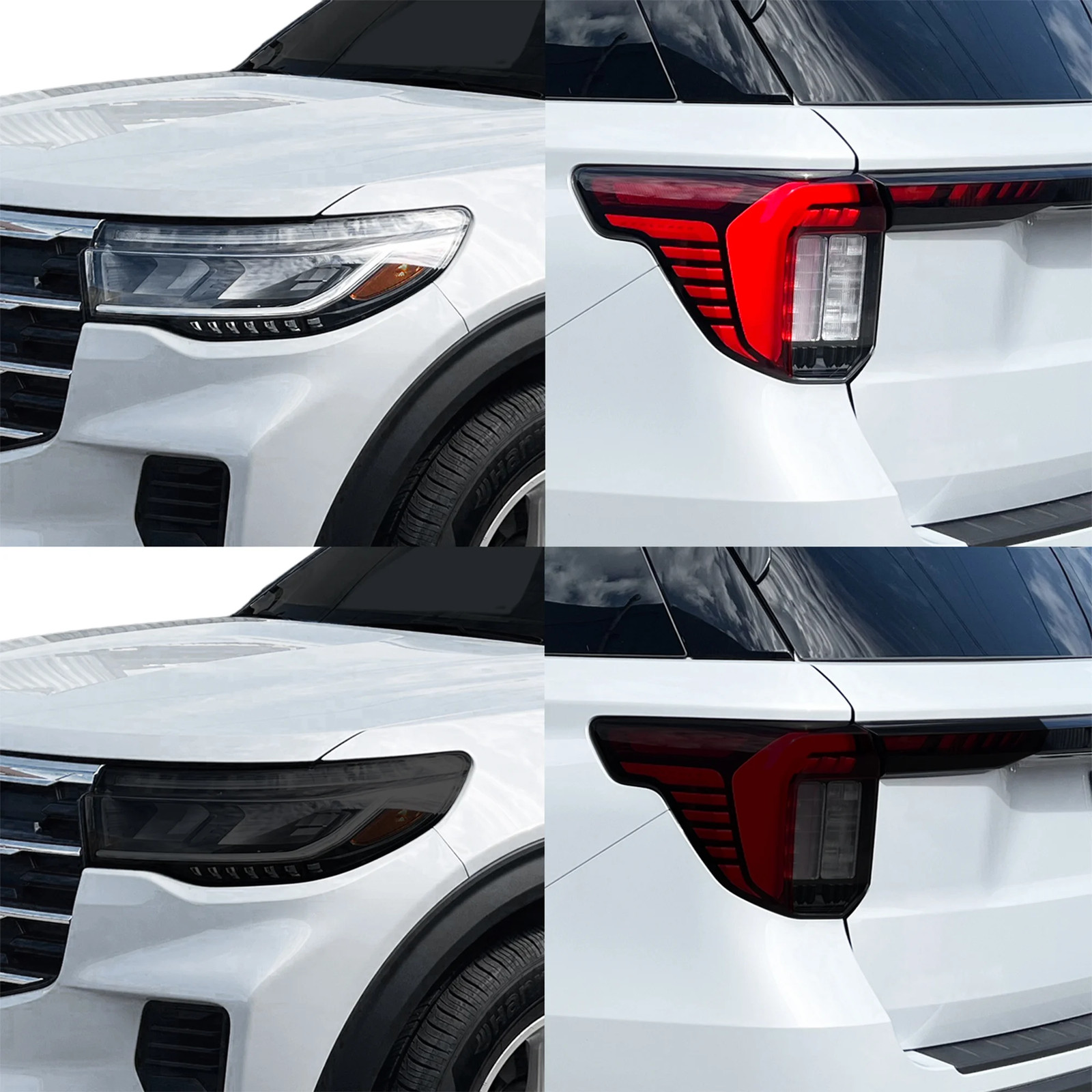 Fits Ford Explorer 2025-2026 Head Tail Light Precut Smoked PPF Tint Headlight