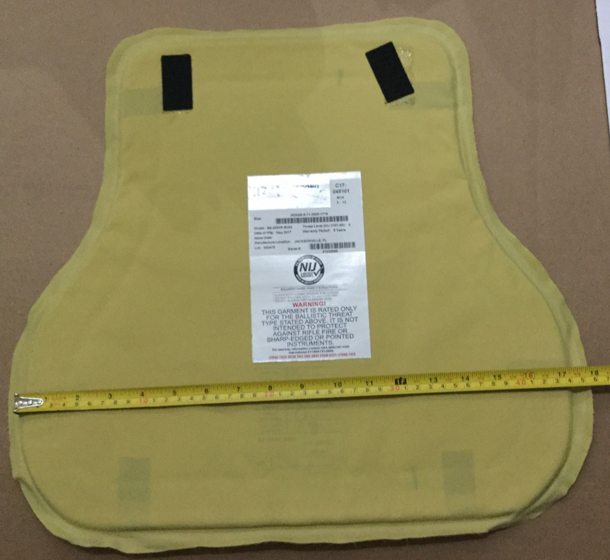 bullet proof  lvl II body armor ballistic armor in fair to good condition 17x16
