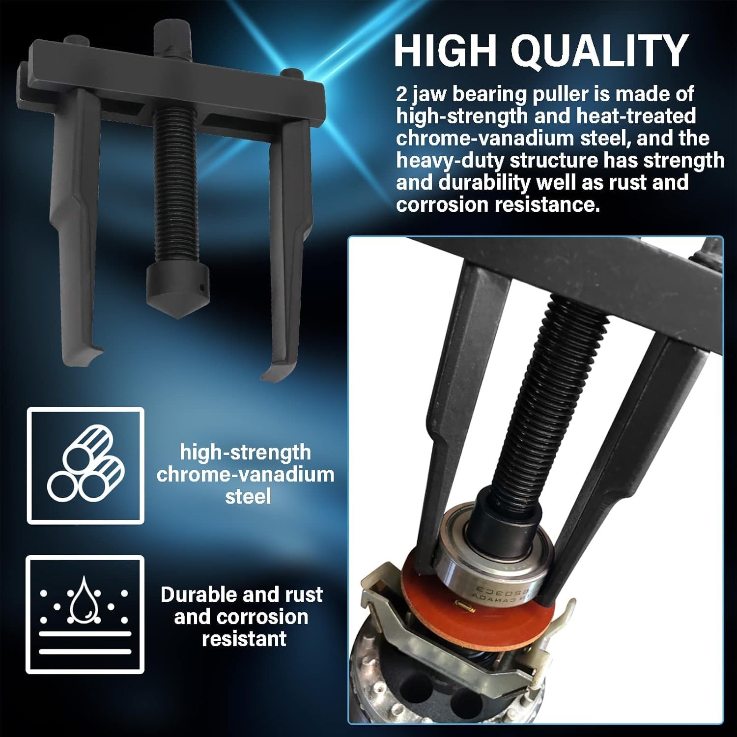 2 Jaw Adjustable Bearing Puller Gear Pulley Flywheel Extractor 30mm90mm