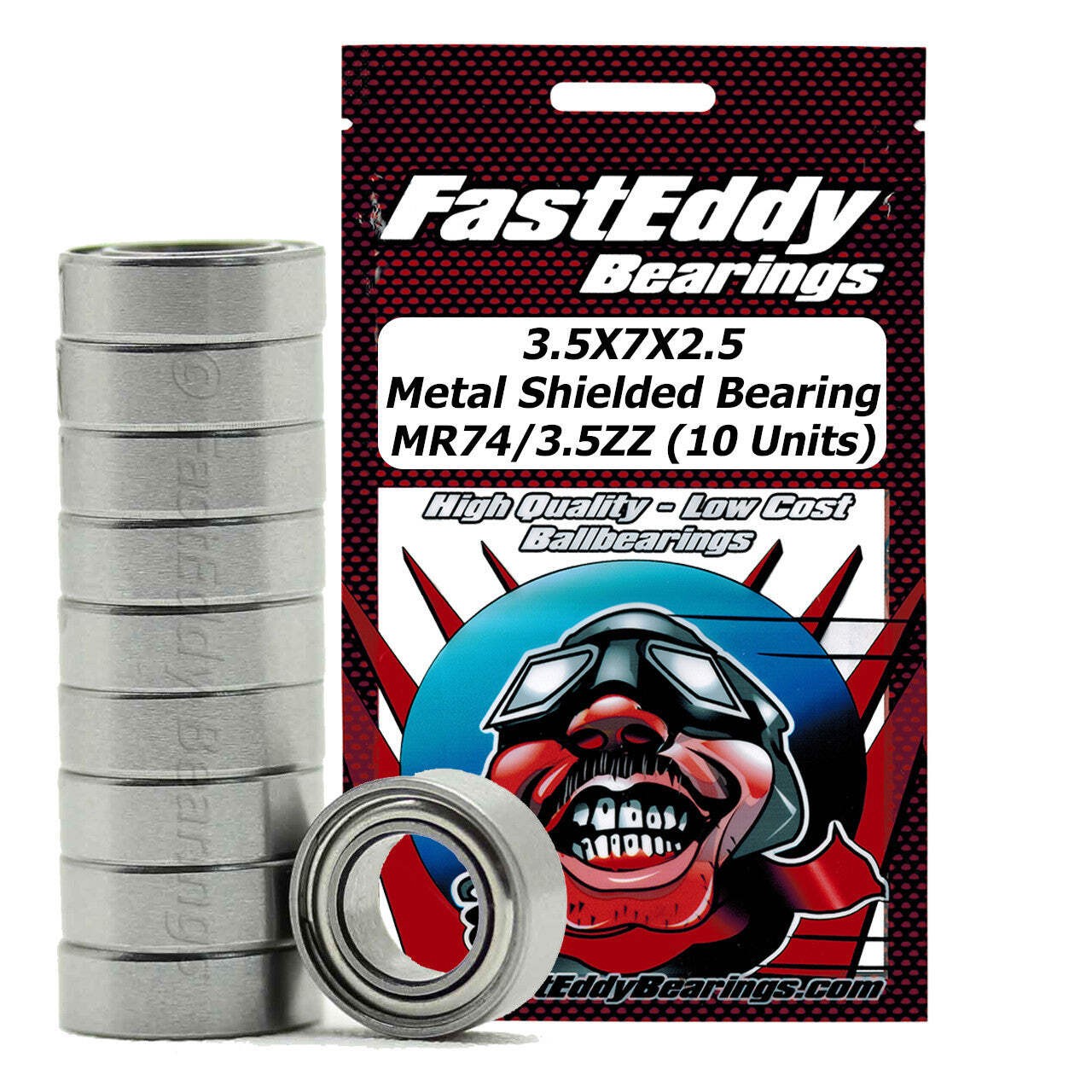 3.5X7X2.5 Metal Shielded Bearing MR74/3.5ZZ 10 Units