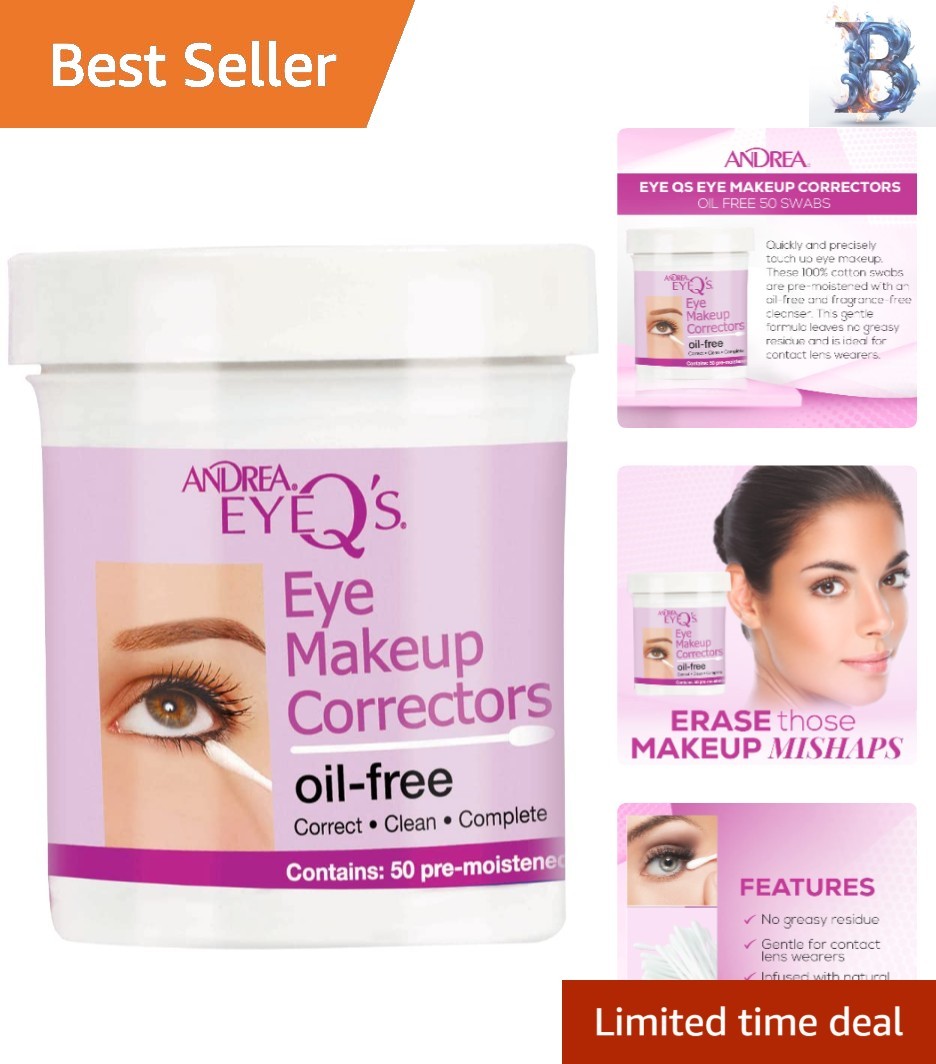 Compact Oil-Free Eye Make-up Corrector Swabs – 50 Pre-Moistened Solutions