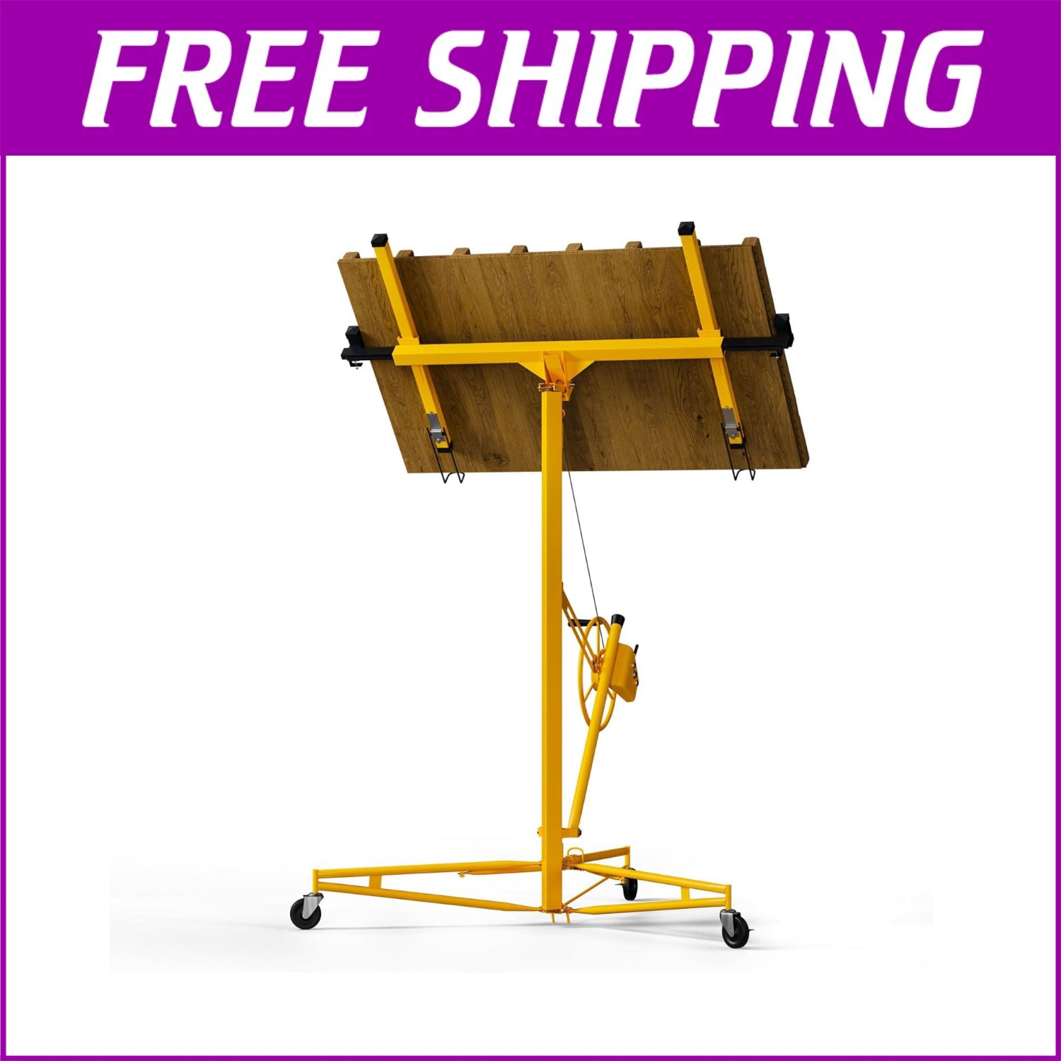 ✨11FT Drywall Lift Panel Hoist Sheetrock Plasterboard Jack Lifter 150LBS W/ Whee