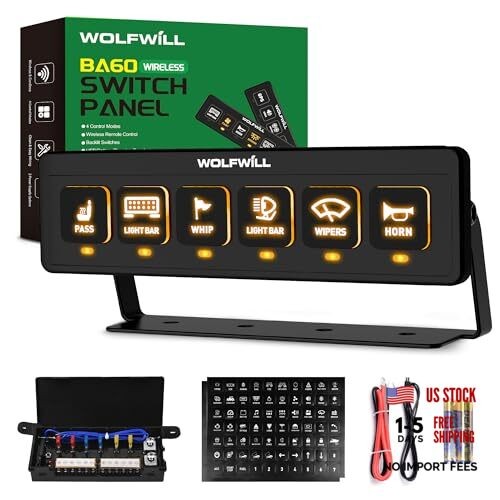 Wireless Switch Panel, 164 Ft Remote with 4 Control Modes Memory 6 Gang