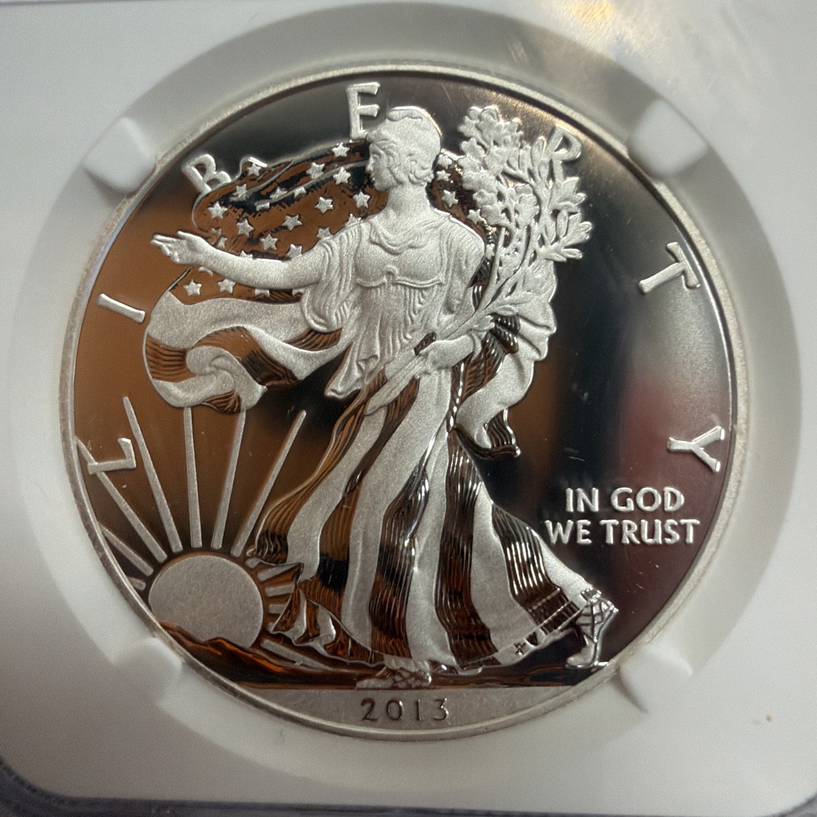 2013 W SILVER EAGLE NGC SP69 ENHANCED FINISH FROM THE WEST POINT EAGLE SET