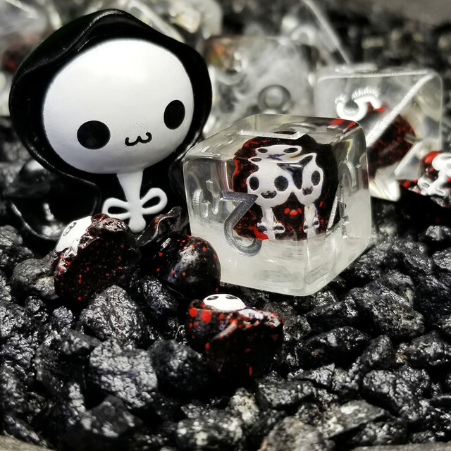 Sage's Familiars - Baby Grim Familiar Resin Polyhedral Dice Set