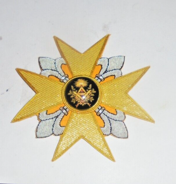 Masonic Member Square Compass Uniform Malta Cross Fleur de Lis Christian Patch X