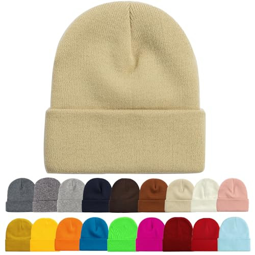 1&2 Pack Beanie for Men Women Slouchy Beanie Hats Winter Knit Caps 1pack-beige