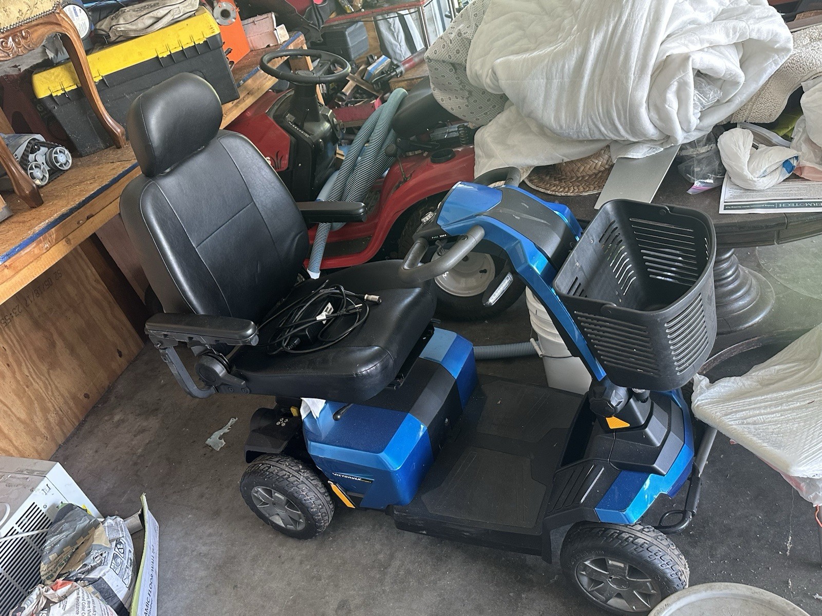 4 Wheel Mobility Scooter, Electric Power Mobile Scooters for Seniors Adult Blue
