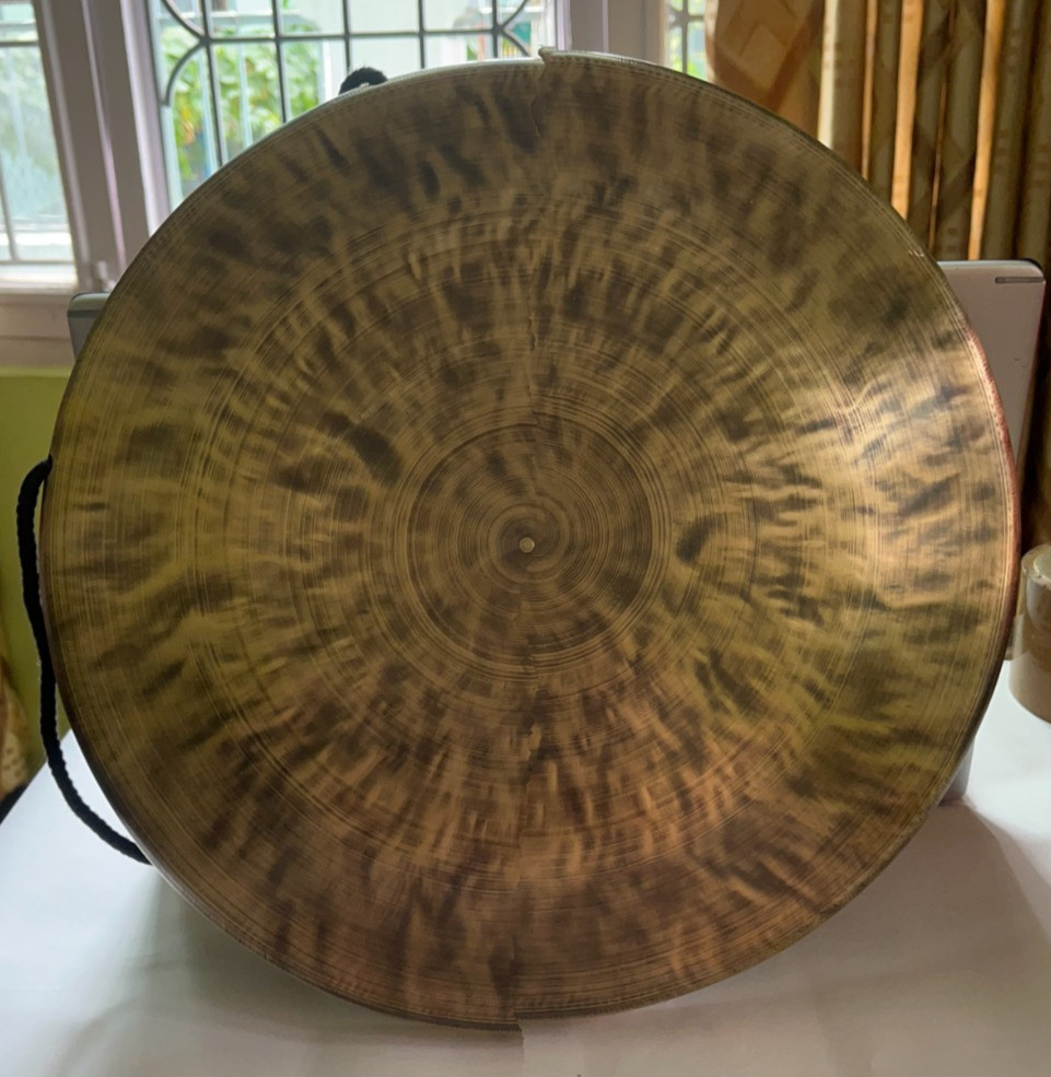 16 inches Handcrafted Tiger Eye Gong-Deep Sound and Vibration-Meditation, Yoga