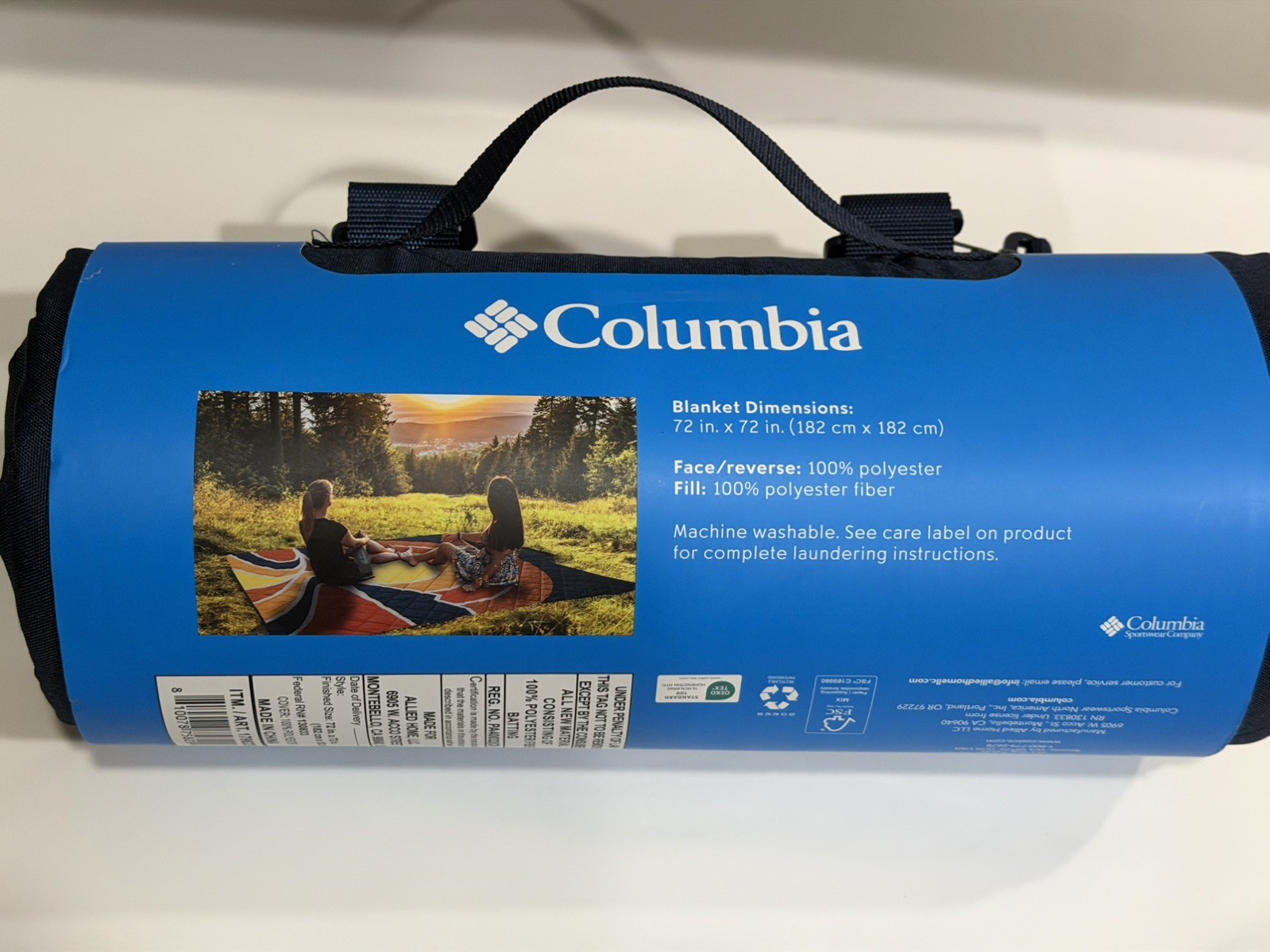Columbia Outdoor Blanket 72x72 NEW Multi-Color Portable Waterproof Beach Camping