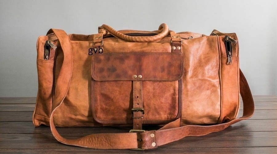 Leather Bag Travel Genuine Vintage Gym Duffle Duffel Overnight Weekend Luggage