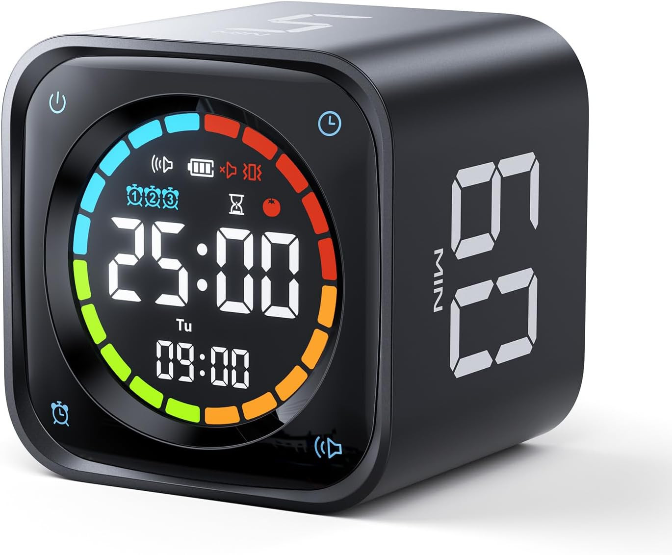 Ticktime TK3 Pomodoro Timer Cube, Productivity Timer, 5/10/30/60 Min Presets