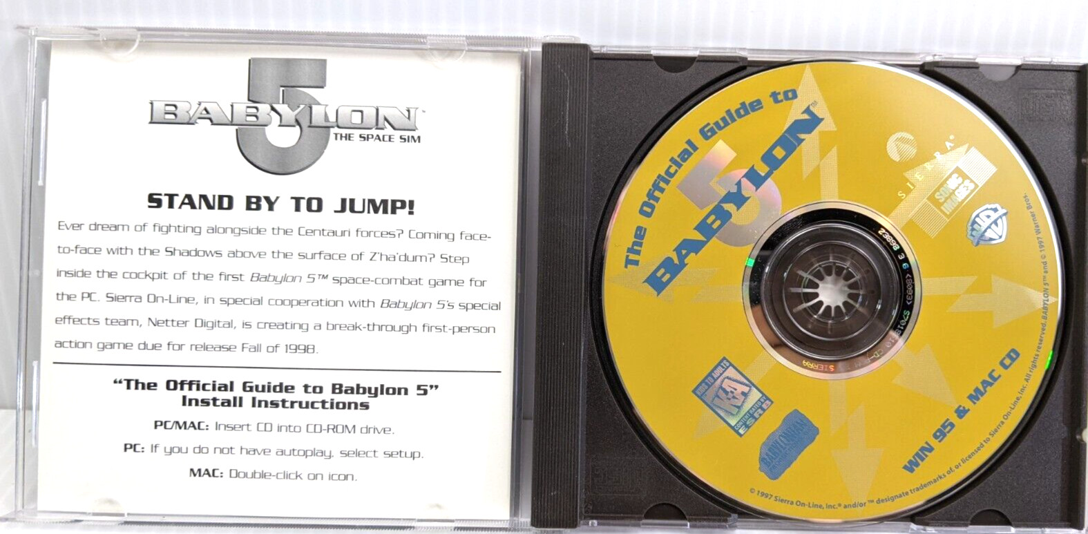 1997 BABYLON 5 Official Guide CD ROM PC Mac
