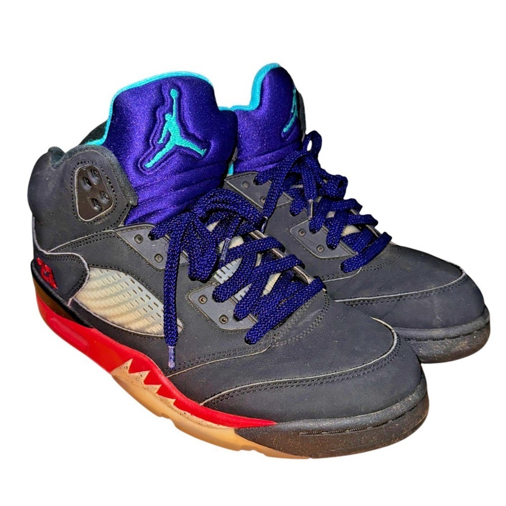 NIKE Air Jordan 5 Retro OG Top 3 MENS 8.5 PRE-OWNED CZ1786-001 Fire Red Sneakers