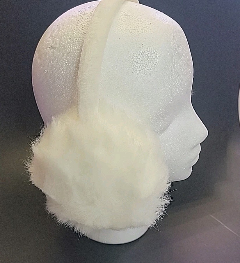 Set Of 2 Faux Fur Black/White Earmuffs Unisex Cold Weather Adult Christmas gift