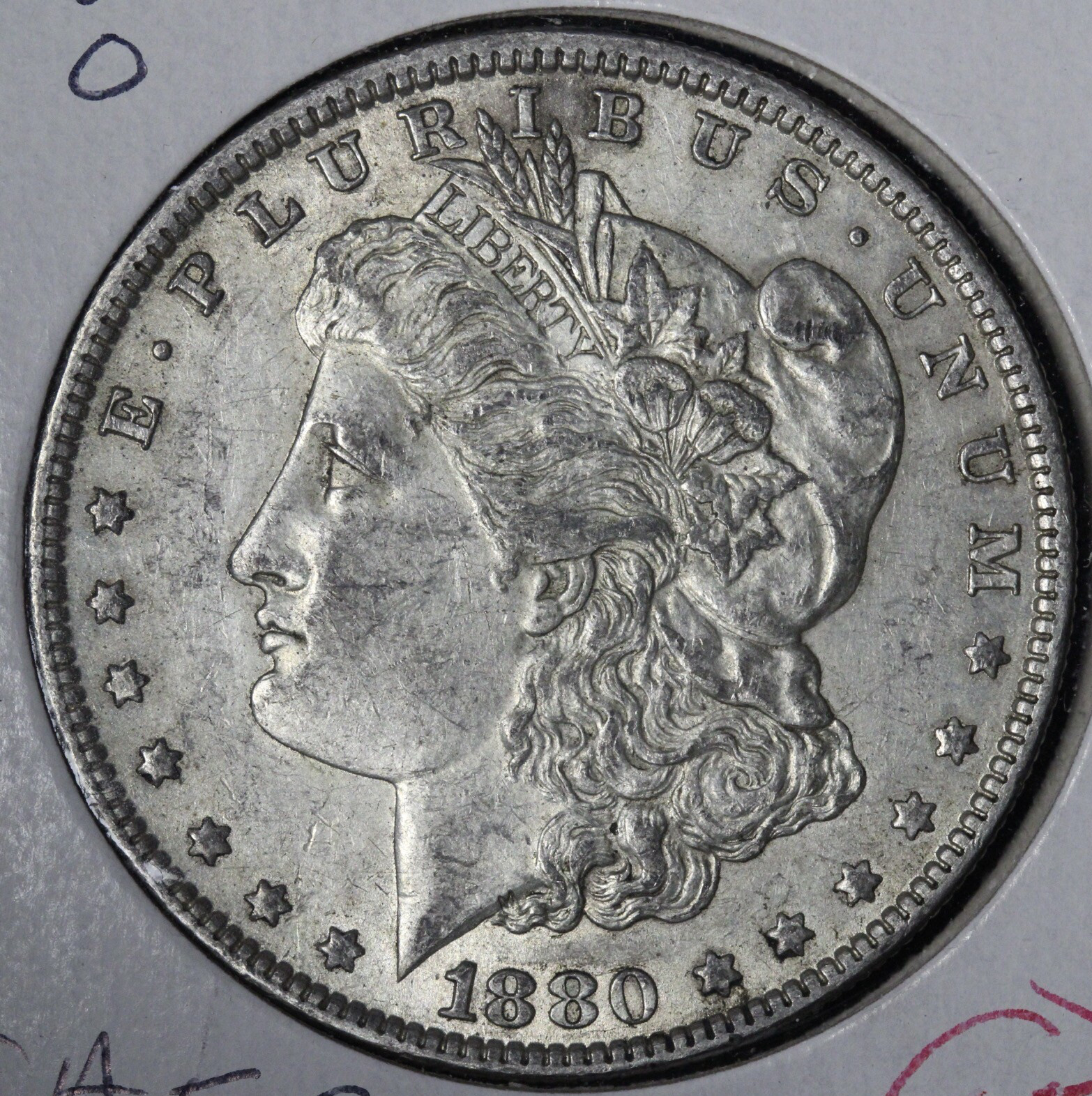 1880-O Morgan Silver Dollar AU E372 TAEC