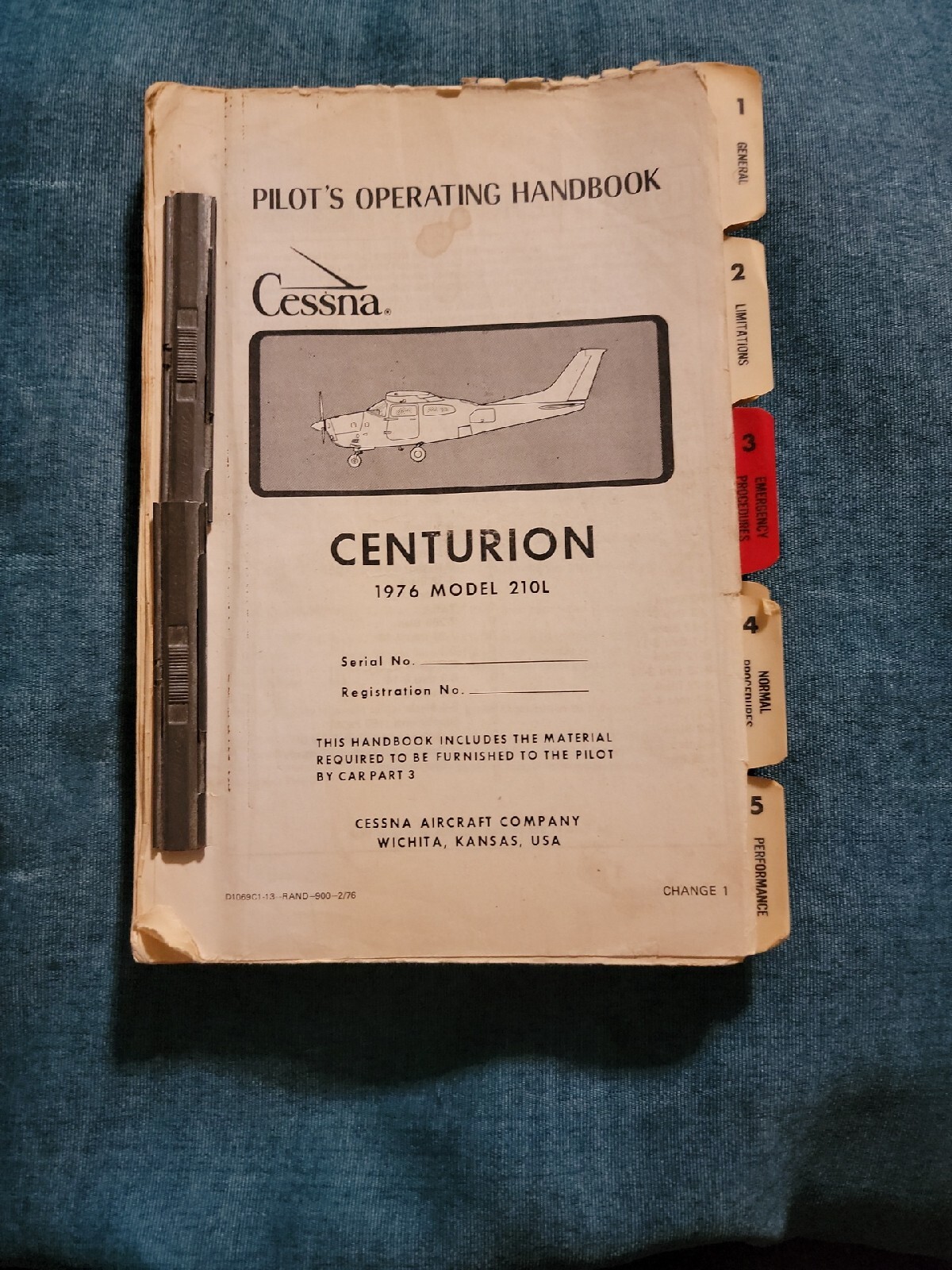 Original Cessna 1976 Model 210L Information Manual Pilot's Operating Handbook