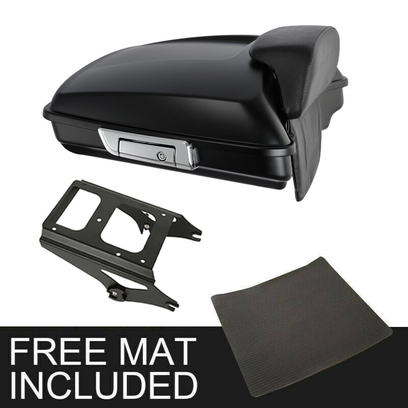 Matte Black Razor Trunk Backrest Mount Rack Fit For Harley Touring 2009-2013