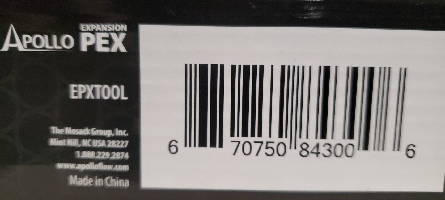 Apollo PEX-A Expansion Tool (Tool-Only) EPXTOOL 1003-276-445 New