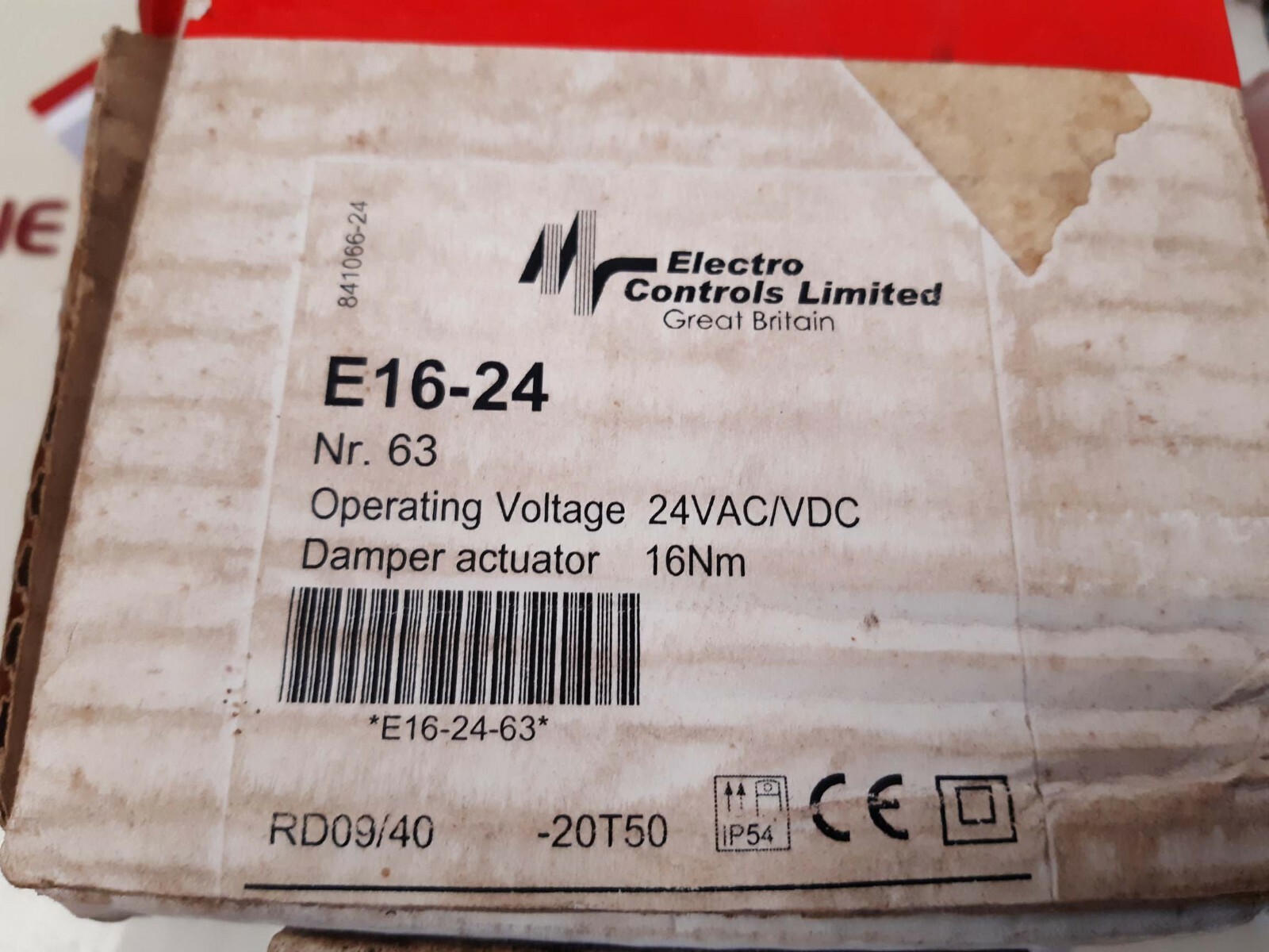 Electro Controls E16-24 Damper Valve Motor 24VAC/VDC 6.5VA