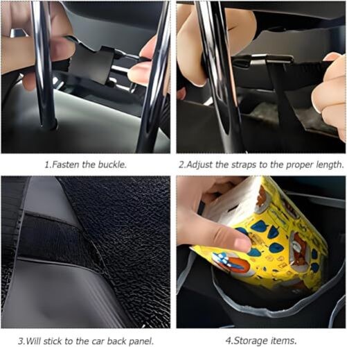 Car Trunk Organizer, Auto Waterproof Sturdy Backseat Hanging Large Black