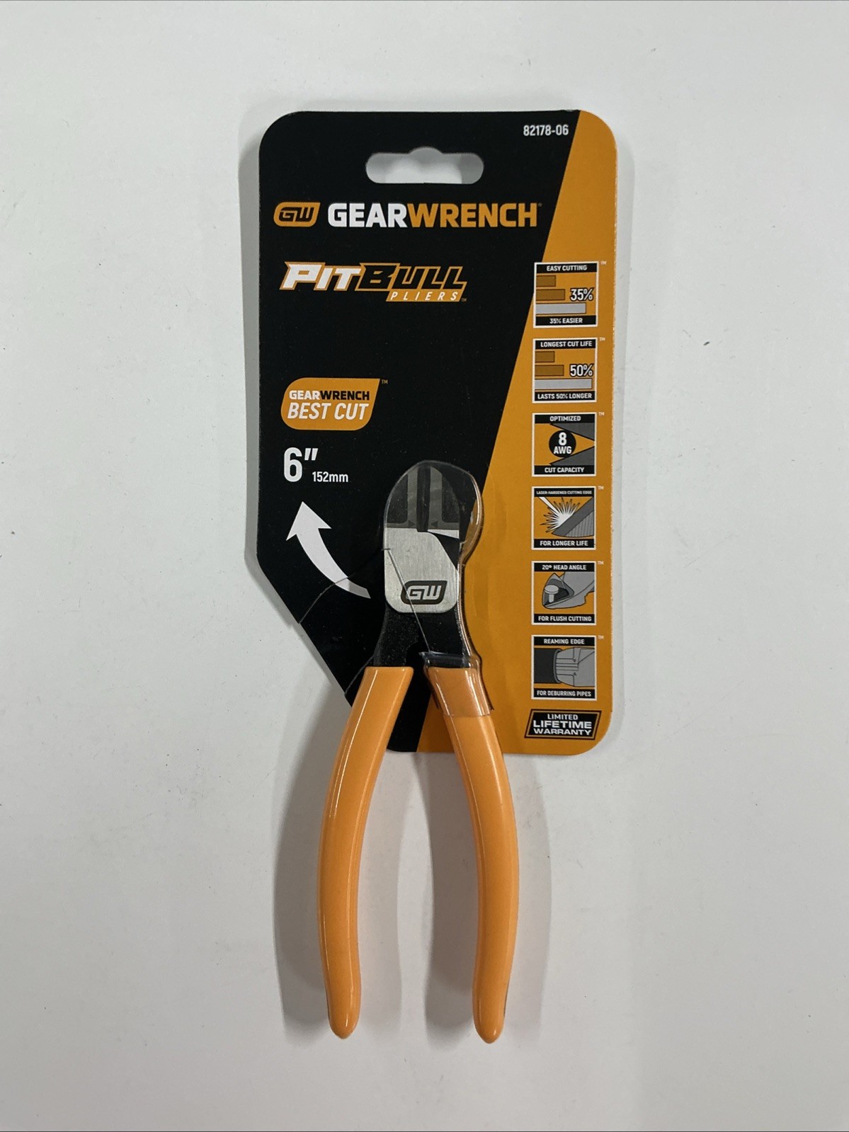 NEW Gearwrench 6" Pitbull Pliers 82178-06 Wire Cutters.