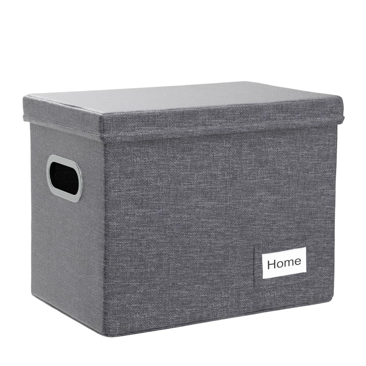 PRANDOM File Organizer Box - Set of 2 (2-pack) without folders, Grey
