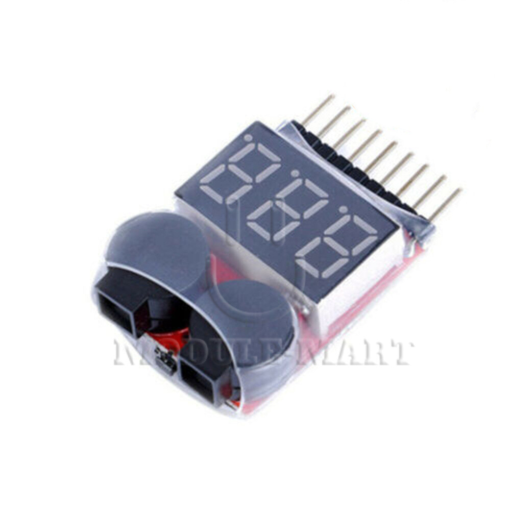 1-8S low voltage alarm battery voltage 2IN1 tester low voltage buzzer alarm #MA