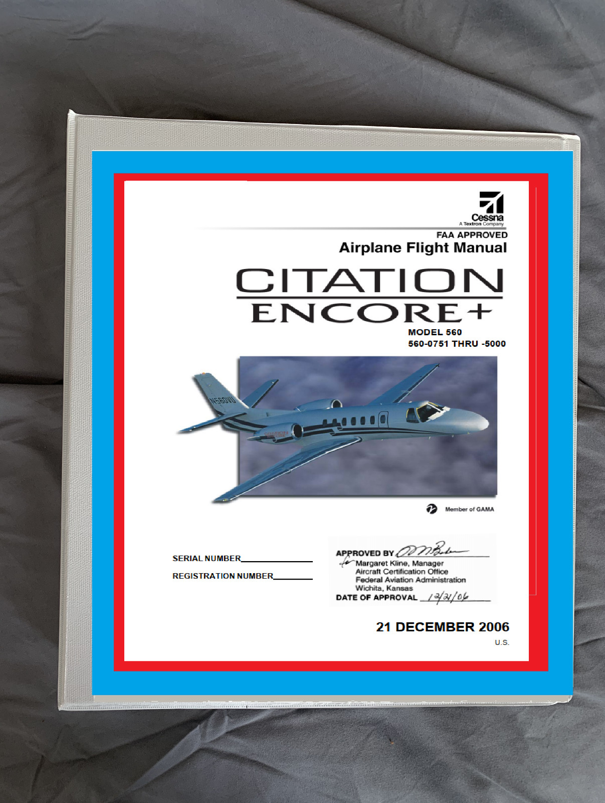 Cessna Citation Encore 560 Flight Manual Operator manual in binder