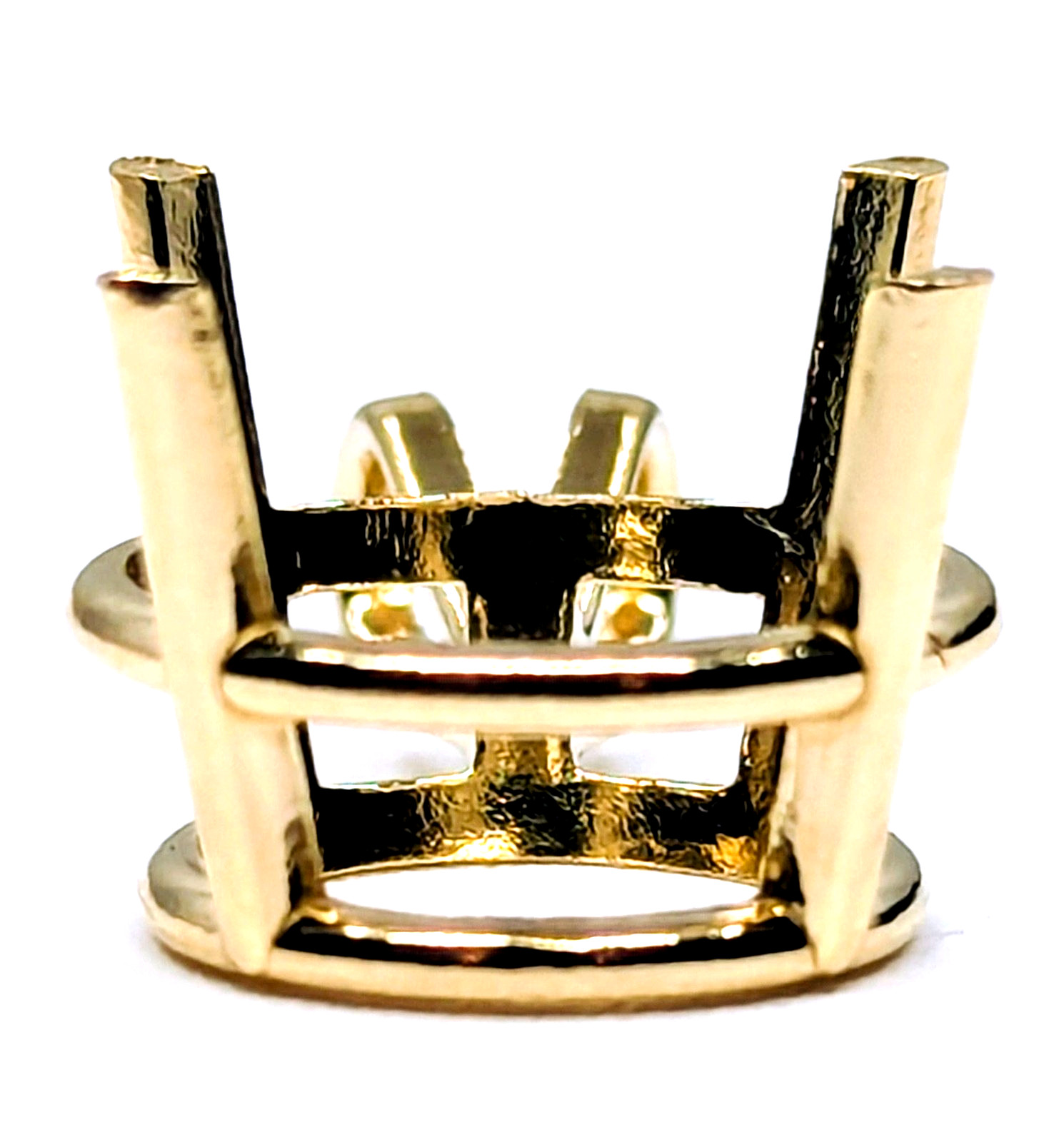 13mm 10K Solid Gold Round Pendant Setting Solitaire Mounting 4 Prong