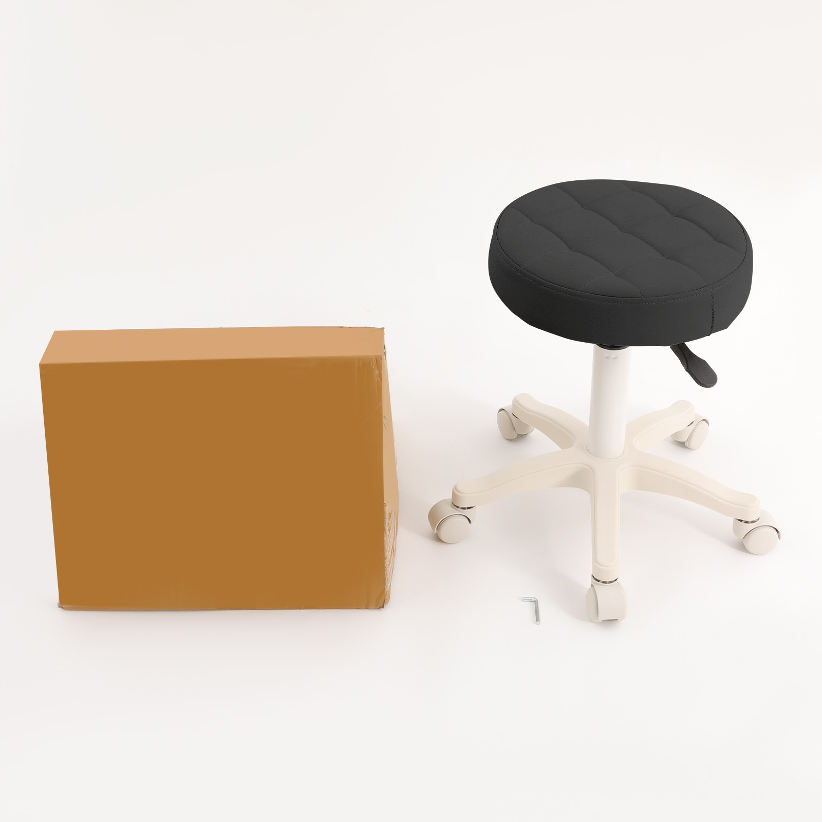 Height Adjustable Bar Stool, Rolling Stool, Salon Stool