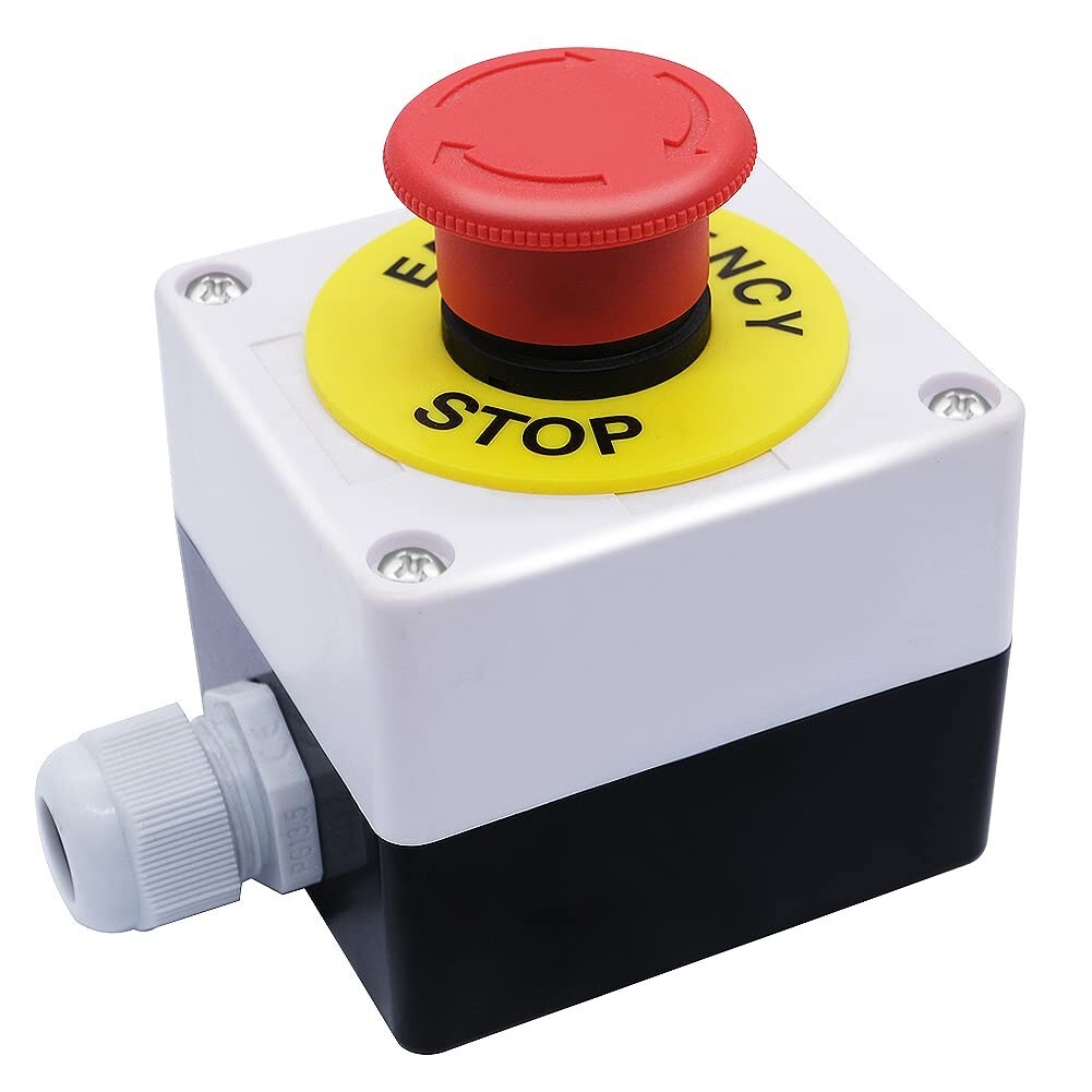 mxuteuk 22mm 2NC Red Mushroom Emergency Stop Push Button Switch Estop AC 660V