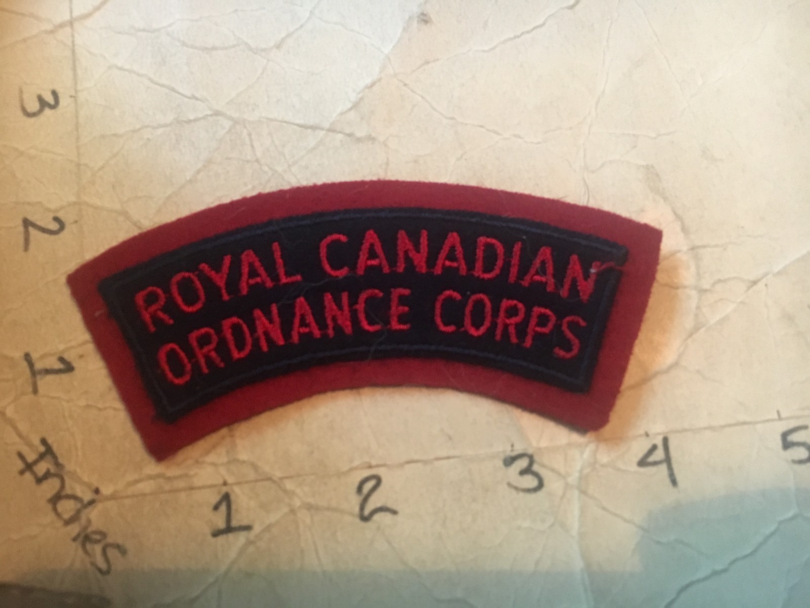 Canadian Army Rocker Tab Patch 8/22/25 Royal Canadian Ordnance Corps