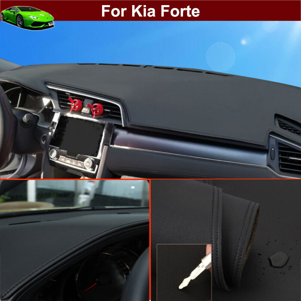 Leather Dash Mat Dashboard Cover Dashmat Interior Pad for Kia Forte 2019-2024