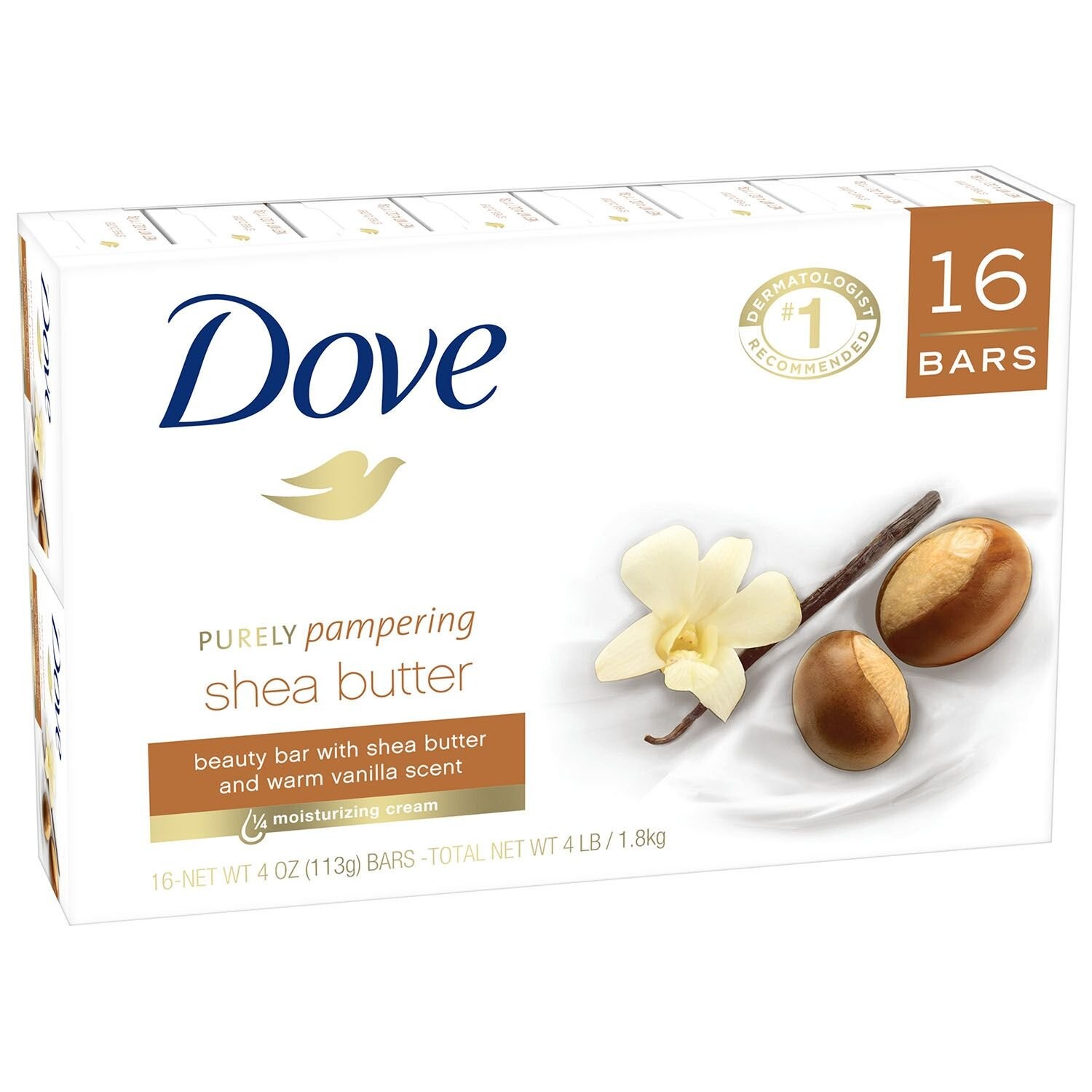 DOVE BAR SOAP SHEA BUTTER, 4.75 oz, 16 Bars