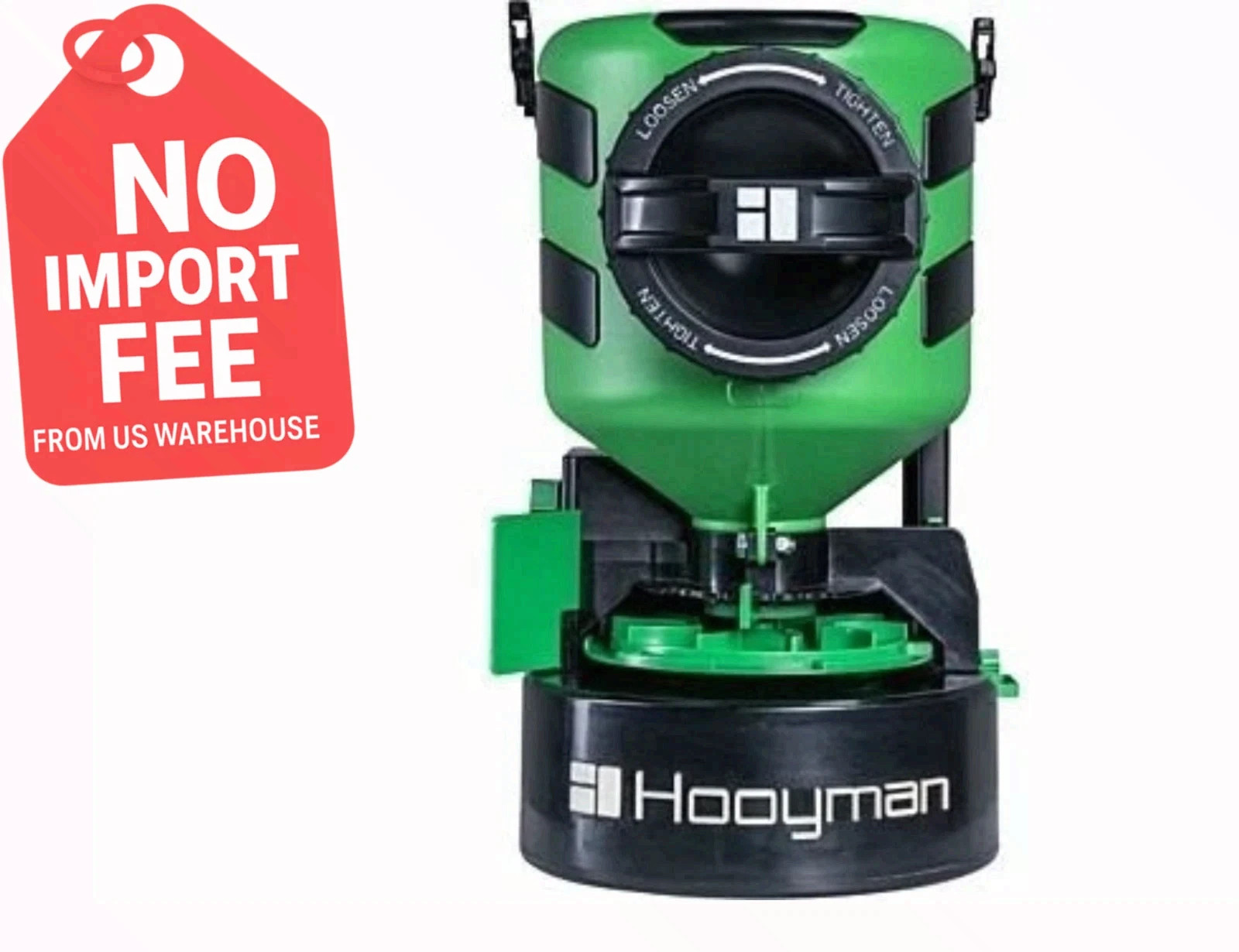 Hooyman Manual Spreader with 35lb Hopper, Detaching Harness 10-20ft Throw Radius
