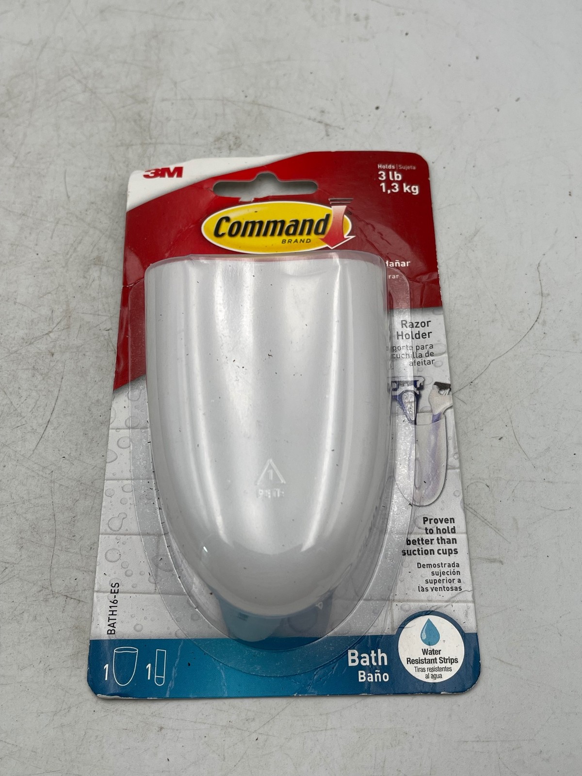 3M Command Razor Holder Bath White Adhesive Water Resistant Strips BATH16-ES