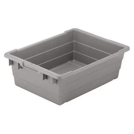 Akro-Mils 34305Grey Cross Stack Storage Container W/ Lid, 9.4 Gal, 25 In L X 16
