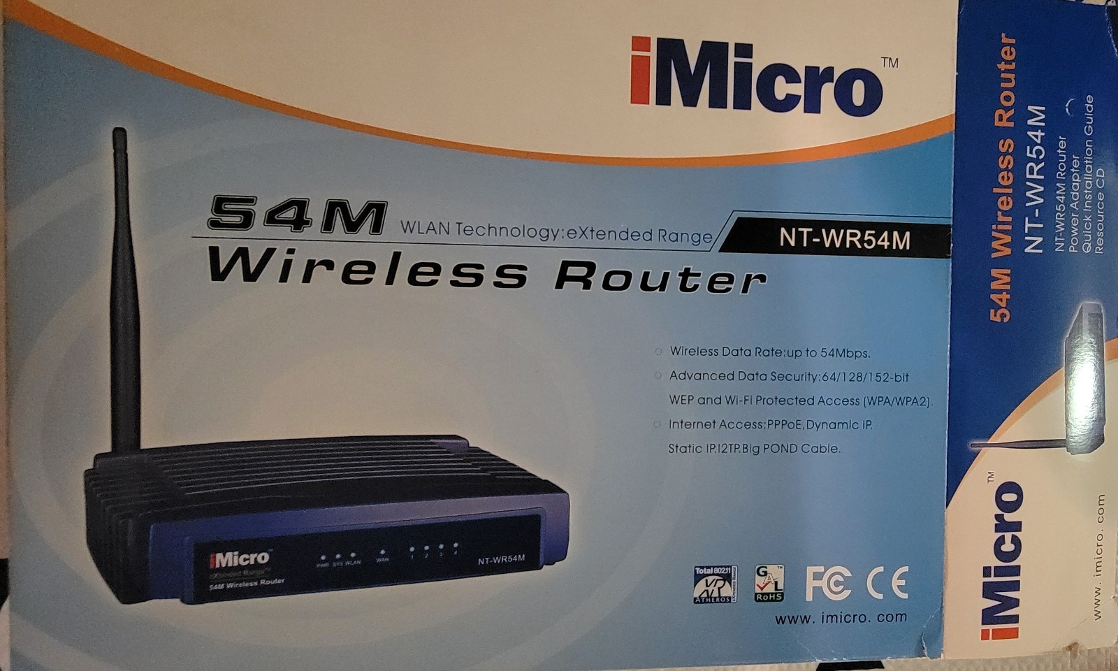 NIB iMicro 54M Wireless 4-Port Router WLAN technology extended range NT-WR54M