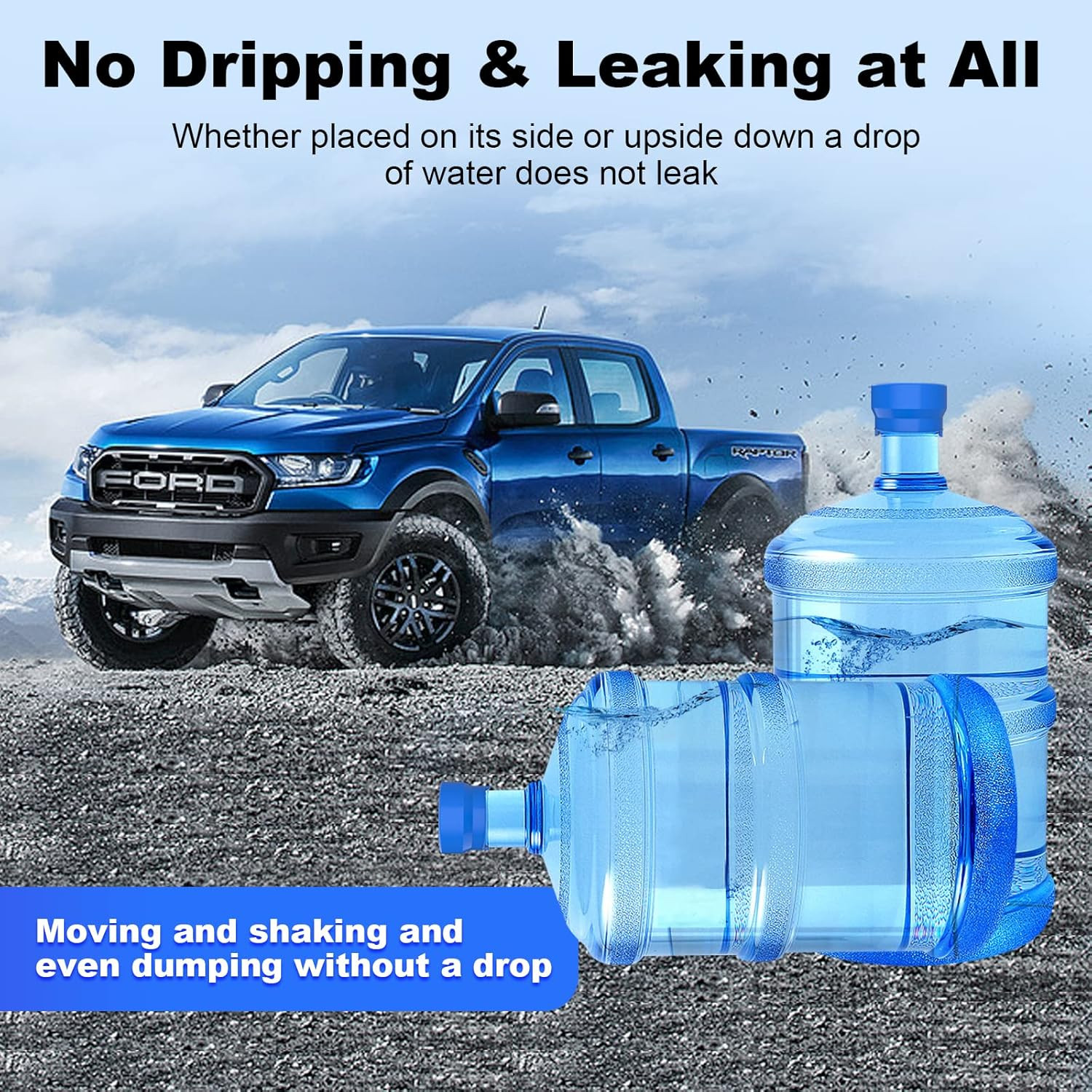 3 & 5 Gallon Water Jug Cap, 3 Pack Reusable Food Grade Silicone Replacement Cap