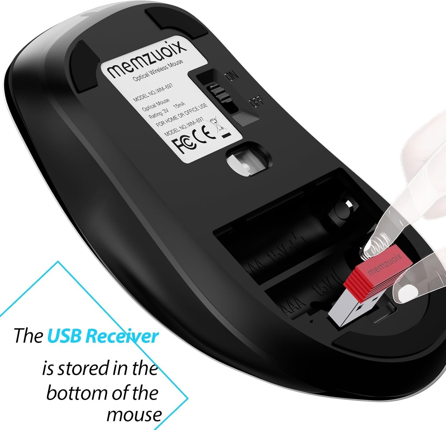 2.4G Wireless Mouse, 1400 DPI Computer Mice with USB Receiver, Portable Wirel...