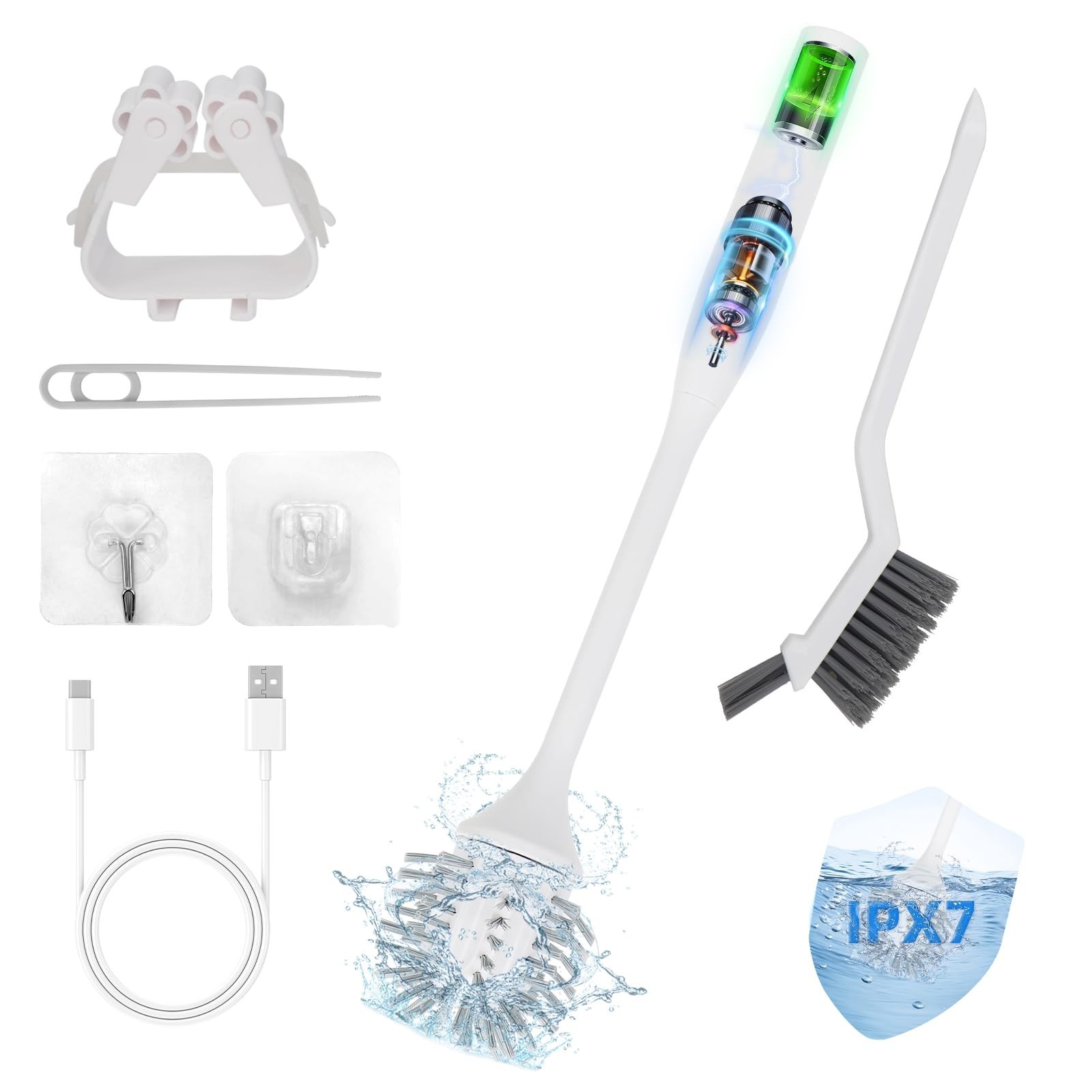 Electric Toilet Brush, Ultra Quiet & Powerful Scrubbing, IPX7 Waterproof Self...