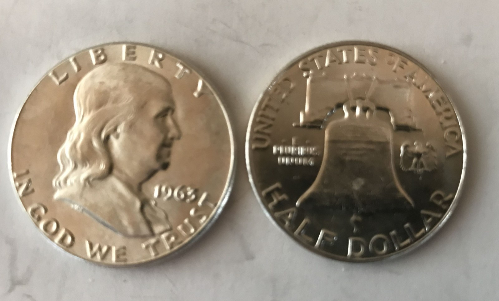 Roll of 20  Mint State 1963 Franklin Half Dollars UNCIRCULATED 90% Silver