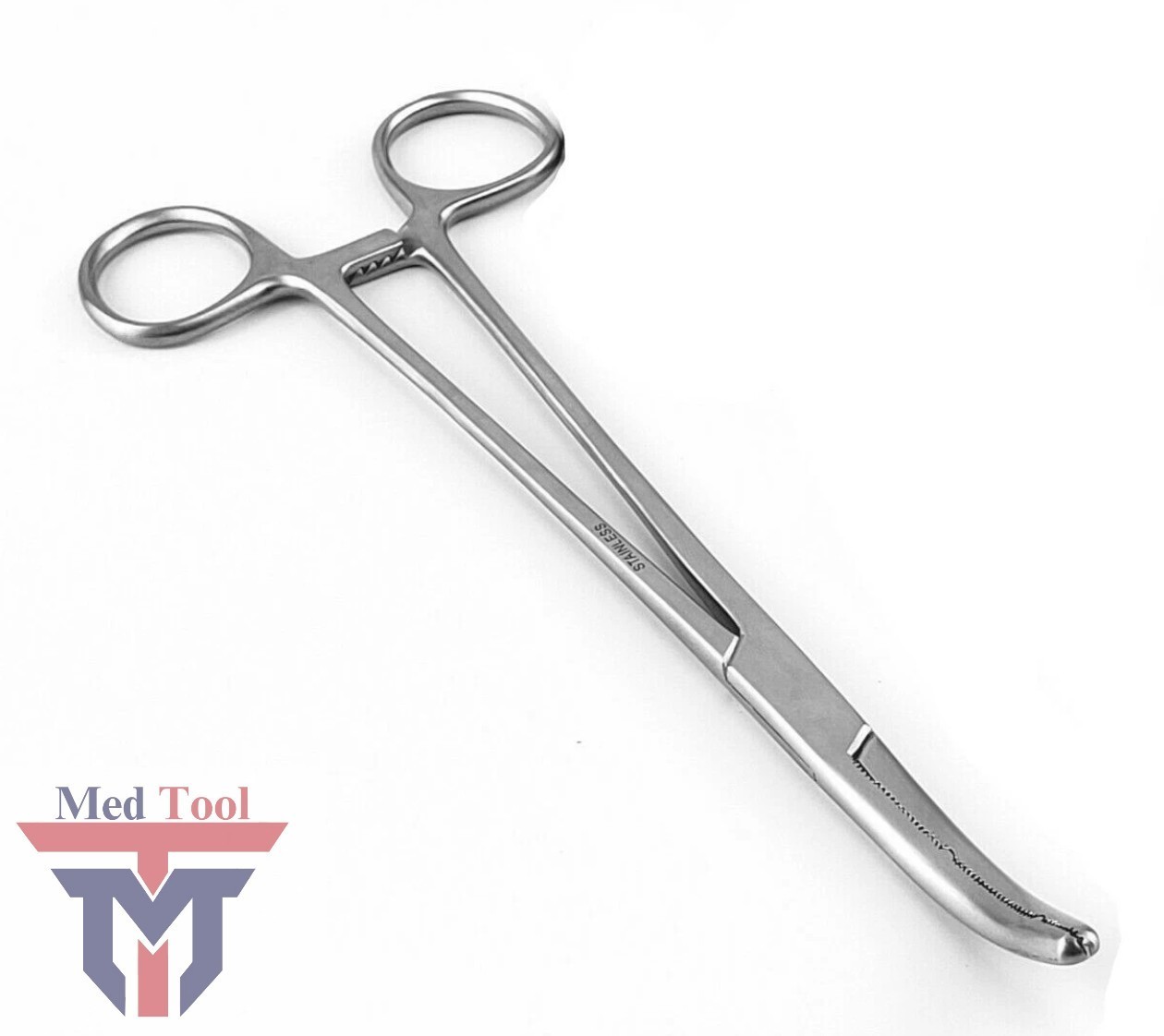 Heaney Hysterectomy Forcep 8.25" Double Teeth Curved Ob/Gyn Surgical Instruments