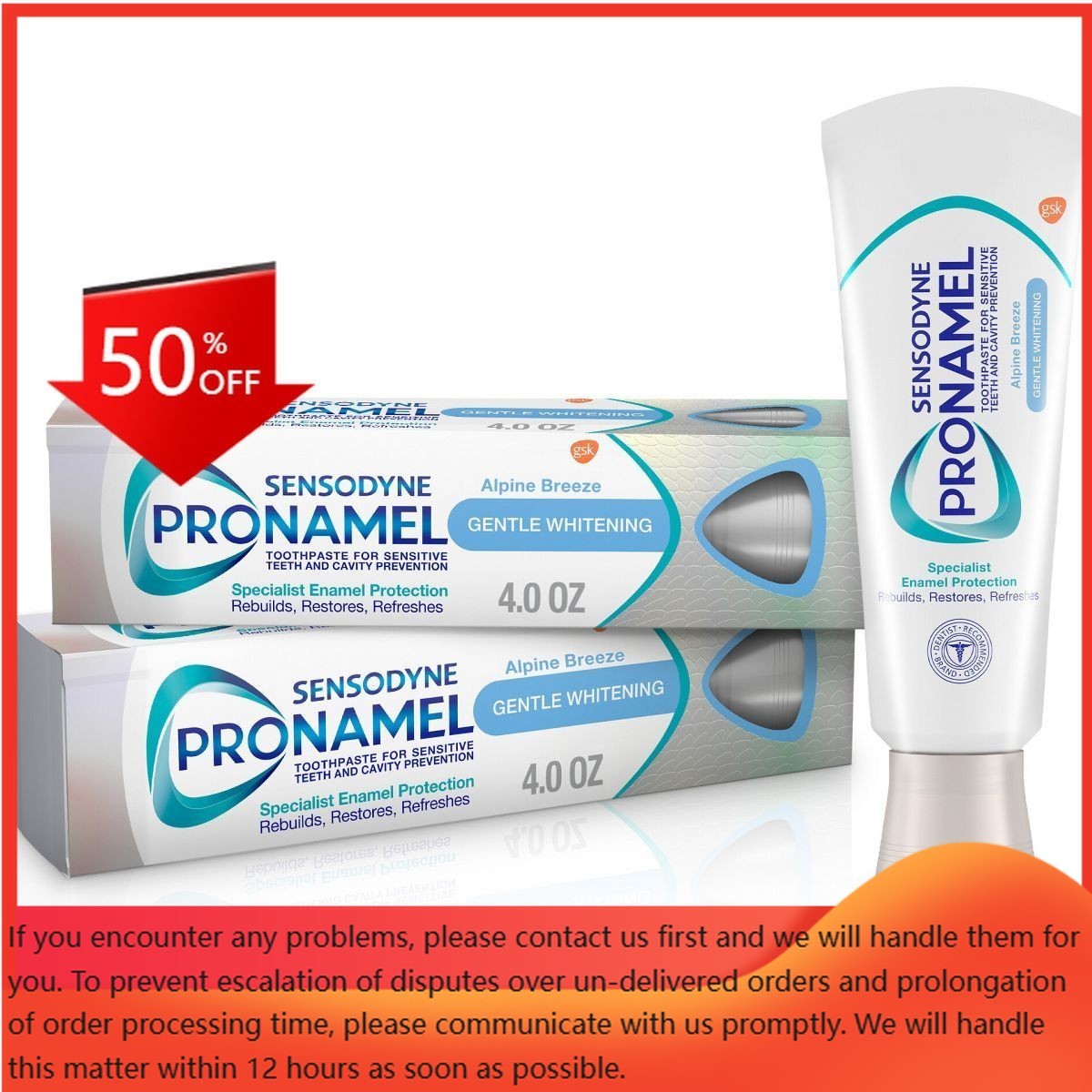 Sensodyne ProNamel Gentle Whitening Toothpaste for Sensitive Teeth - 4oz/2pk
