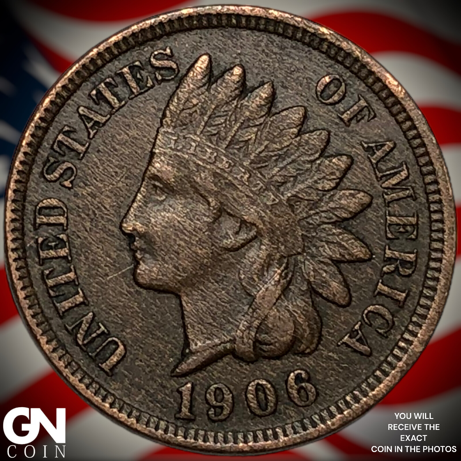 1906 Indian Head Cent Penny X1298