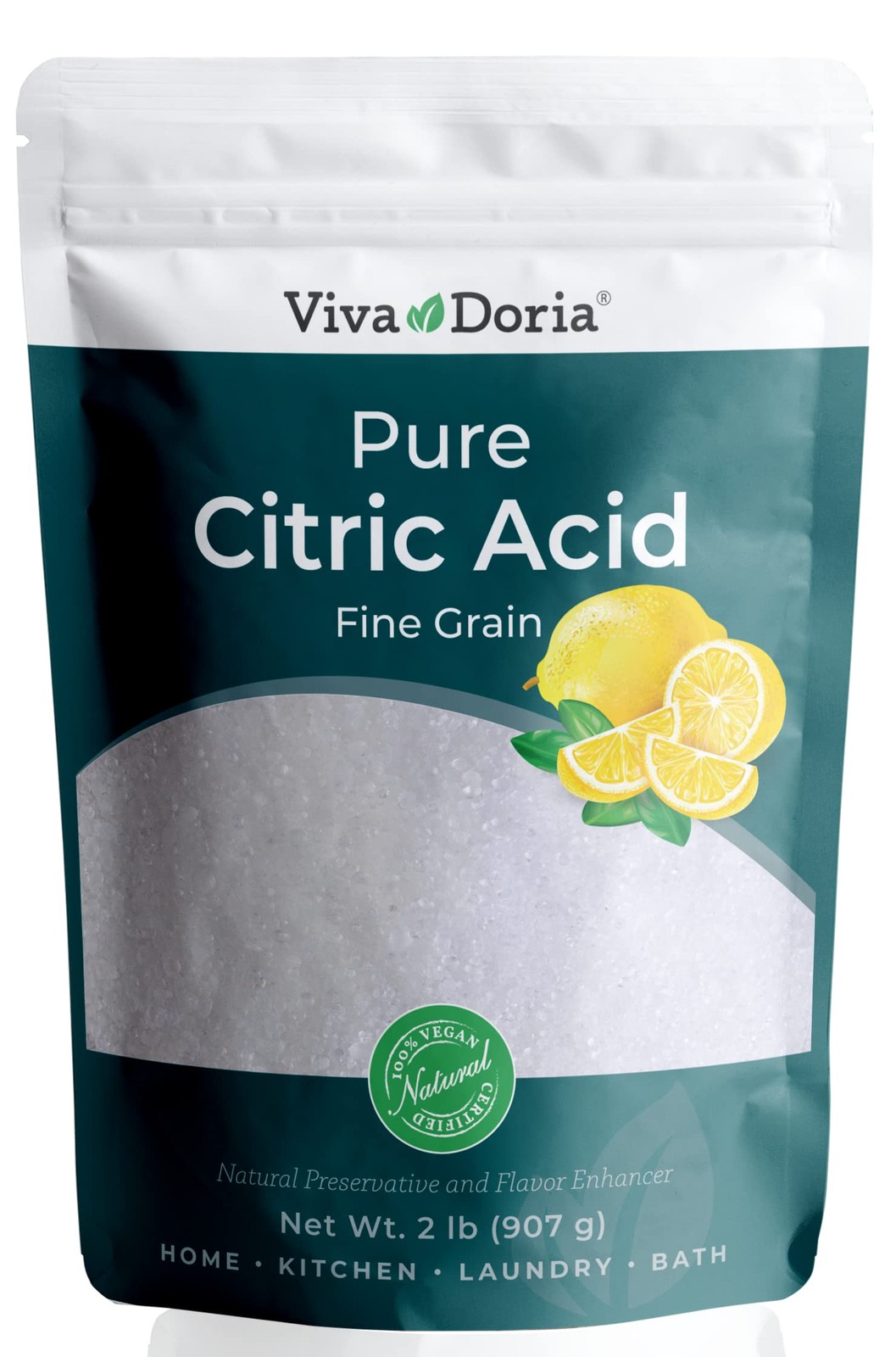 Viva Doria 100% Pure Citric Acid, Food Grade, Fine Grain, 2 Pound (Pack of 1)