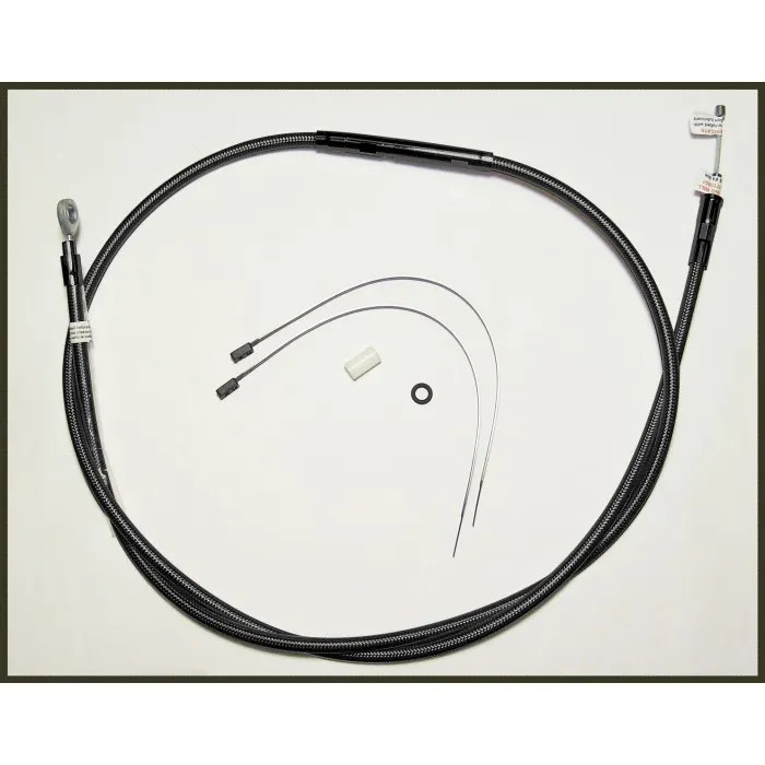 Magnum Black Pearl Braided 64" Plus + 2 Clutch Cable for Harley FLH/T 08-13